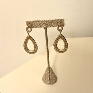 Textured Gold Teardrop Drop Earrings - Women's Fashion Jewelry